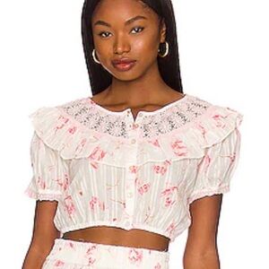 Loveshackfancy Elania Crop Top.